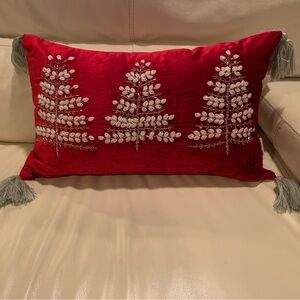 NWT Beaded Christmas Tree Red Velvet Front Glitz & Glimmer Zipper